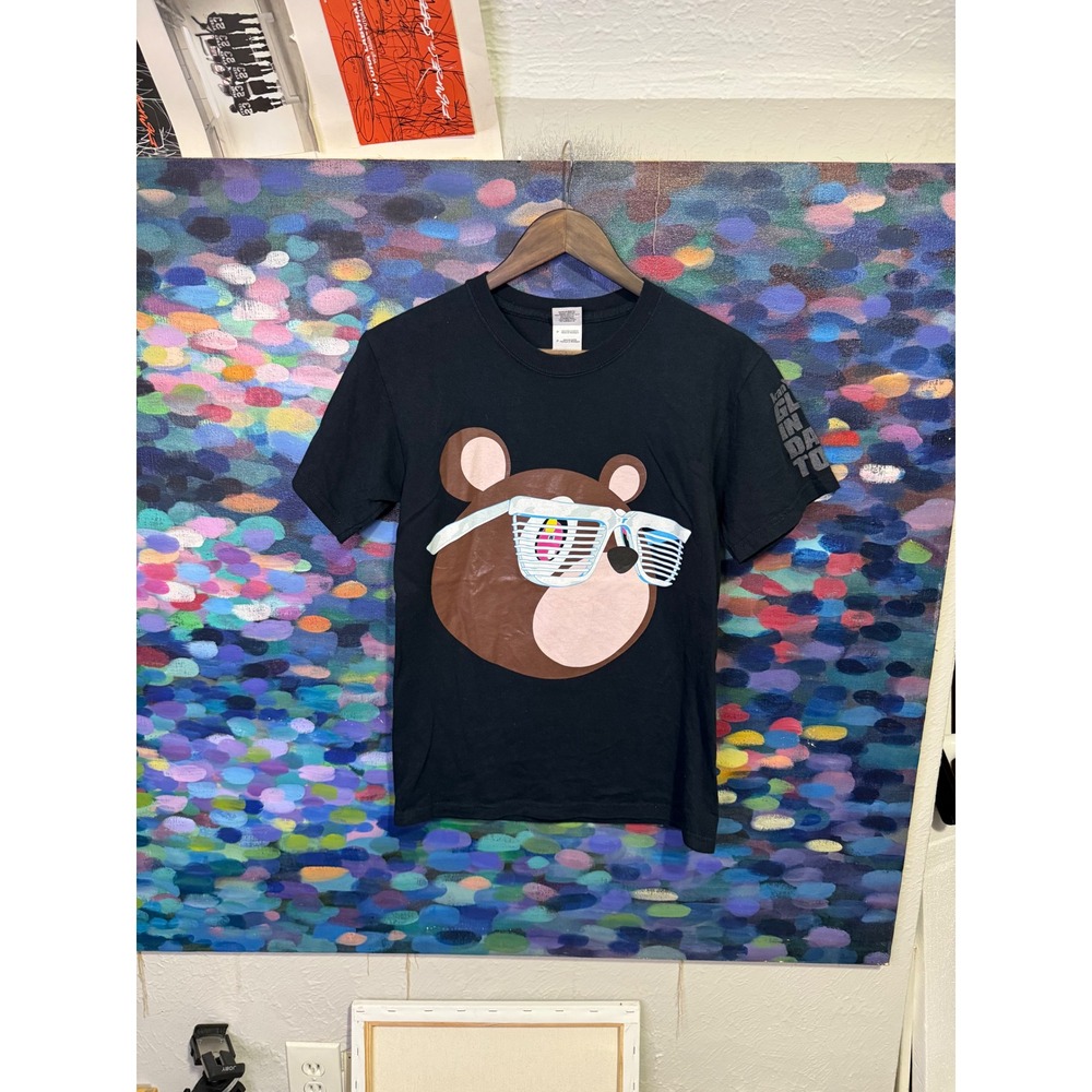 Kanye West Glow In The Dark Tour Shirt Dropout Bear Shutter Shades Black Small